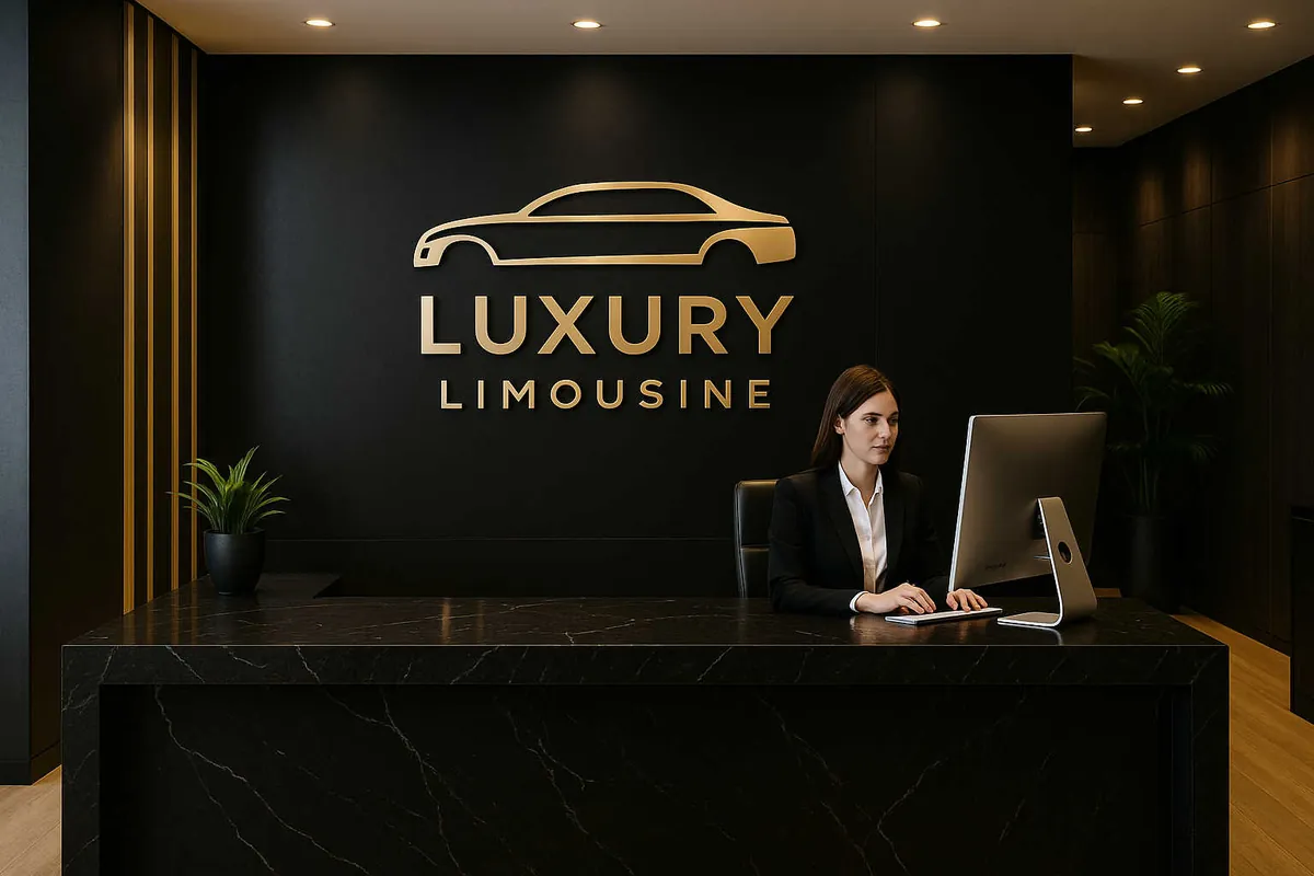Limousine company reception desk with a dispatcher at work